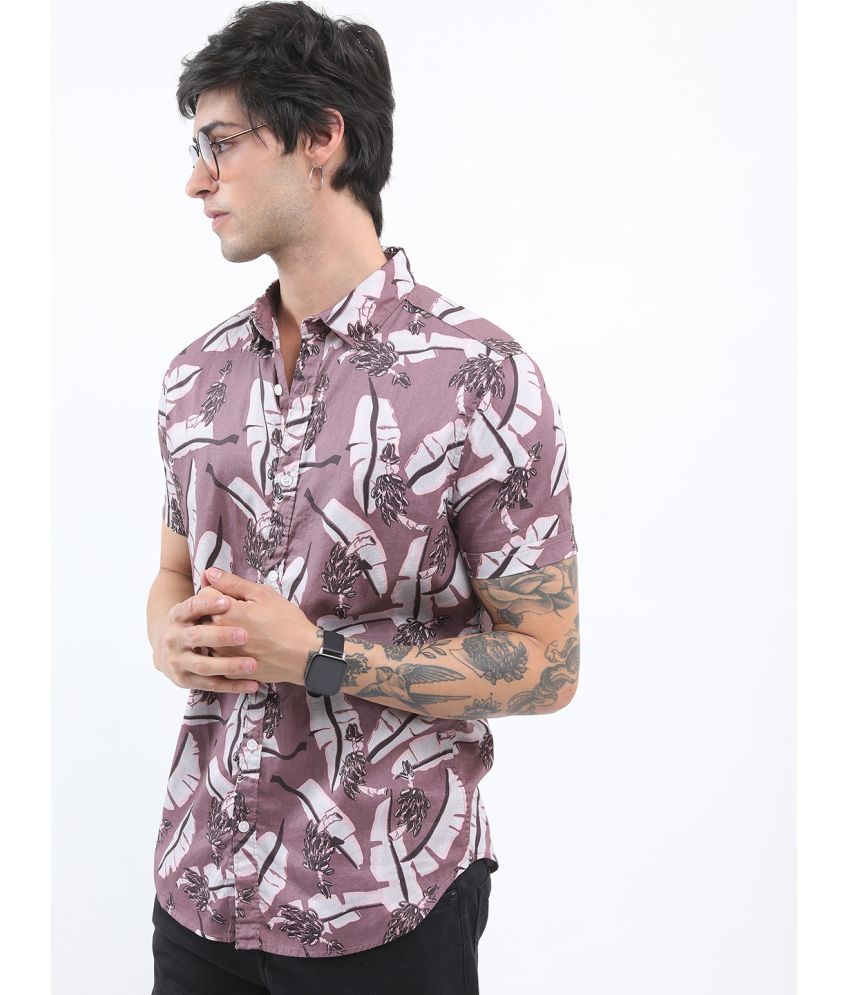     			Ketch 100% Cotton Regular Fit Printed Half Sleeves Men's Casual Shirt - Pink ( Pack of 1 )