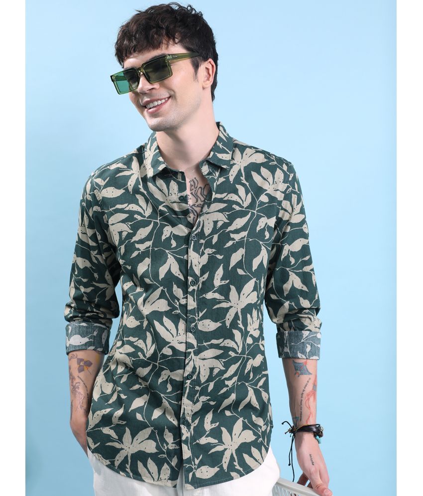     			Ketch 100% Cotton Regular Fit Printed Full Sleeves Men's Casual Shirt - Green ( Pack of 1 )