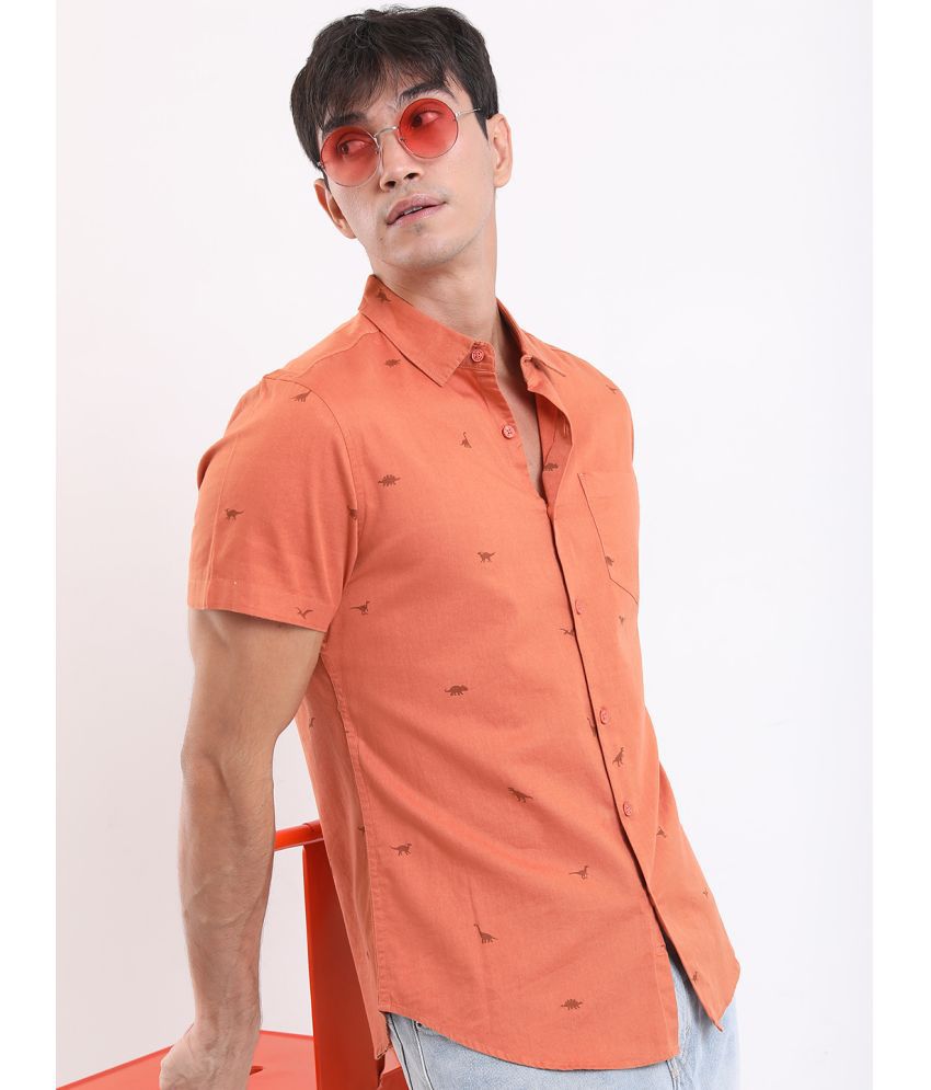     			Ketch 100% Cotton Regular Fit Printed Half Sleeves Men's Casual Shirt - Rust ( Pack of 1 )