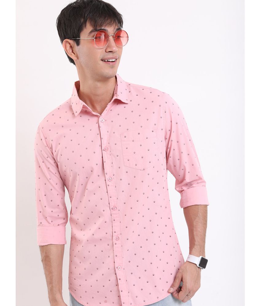     			Ketch 100% Cotton Regular Fit Printed Full Sleeves Men's Casual Shirt - Pink ( Pack of 1 )
