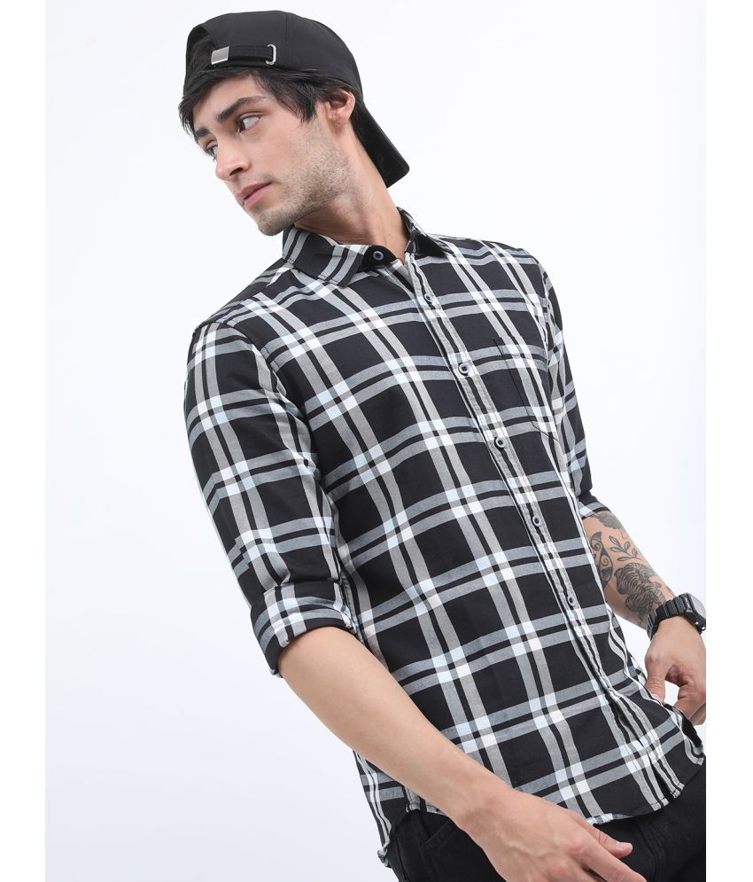     			Ketch Cotton Blend Regular Fit Checks Full Sleeves Men's Casual Shirt - Black ( Pack of 1 )