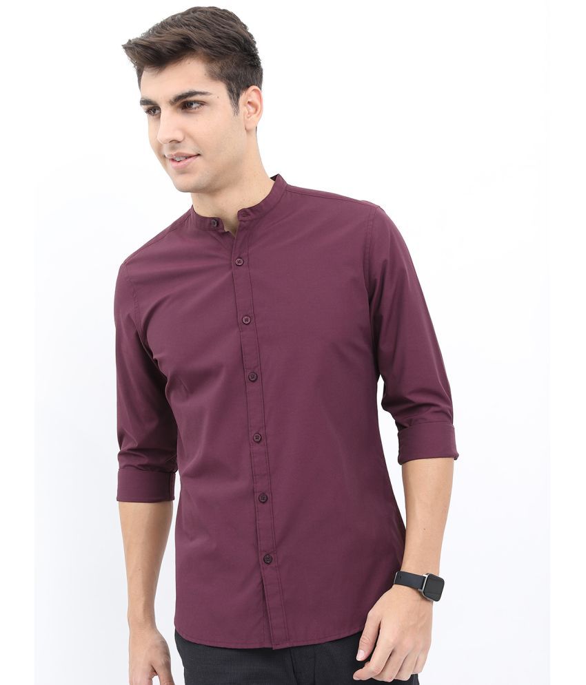     			Ketch Cotton Blend Regular Fit Solids Rollup Sleeves Men's Casual Shirt - Purple ( Pack of 1 )