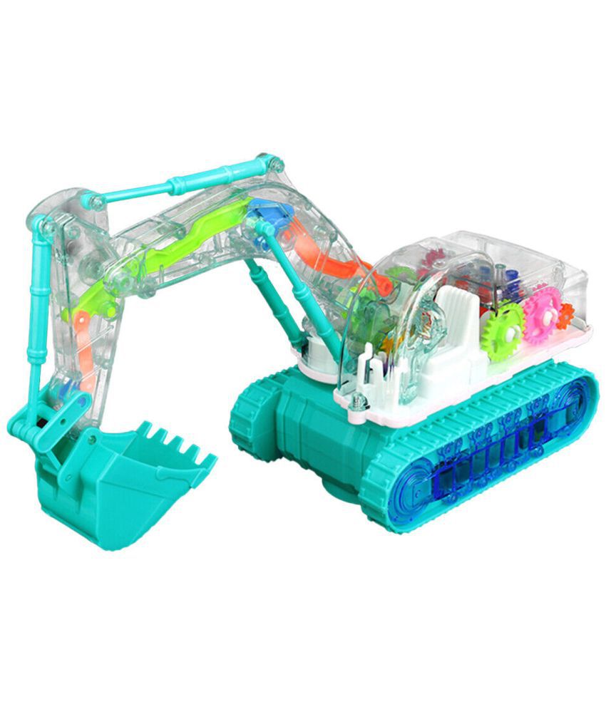     			RAINBOW RIDERS  Electric Universal Transparent Mechanical Gear Excavator Light Music Engineering Vehicle Truck Toy for Boys & Girls Age 2, 3, 4, 5, 6, 7, 8 Multicolour Plastic Musical Battery Operated Toy