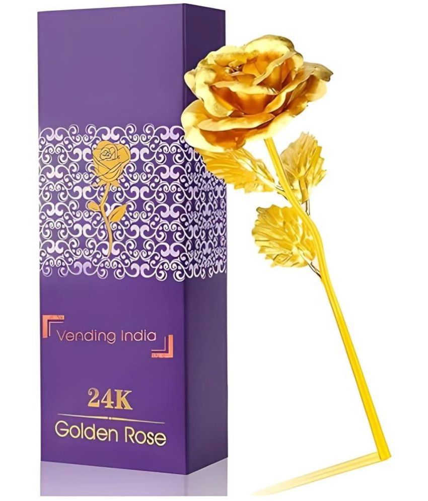     			Shrigana - Gold Rose Artificial Floating Flower ( Pack of 1 )