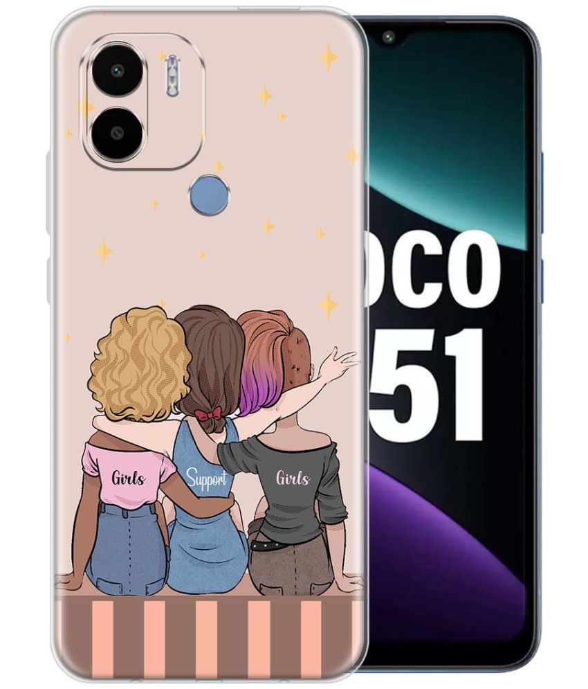     			Fashionury Multicolor Printed Back Cover Silicon Compatible For Poco C51 ( Pack of 1 )