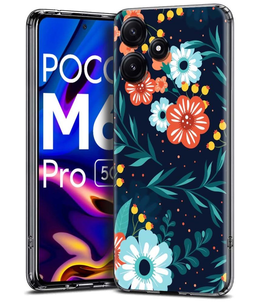     			Fashionury Multicolor Printed Back Cover Silicon Compatible For Poco M6 Pro ( Pack of 1 )