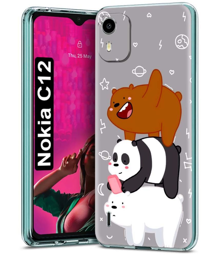     			Fashionury Multicolor Printed Back Cover Silicon Compatible For Nokia C12 ( Pack of 1 )