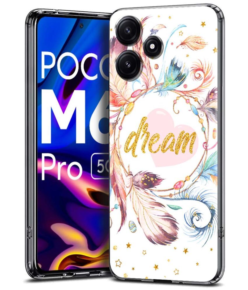     			Fashionury Multicolor Printed Back Cover Silicon Compatible For Poco M6 Pro ( Pack of 1 )