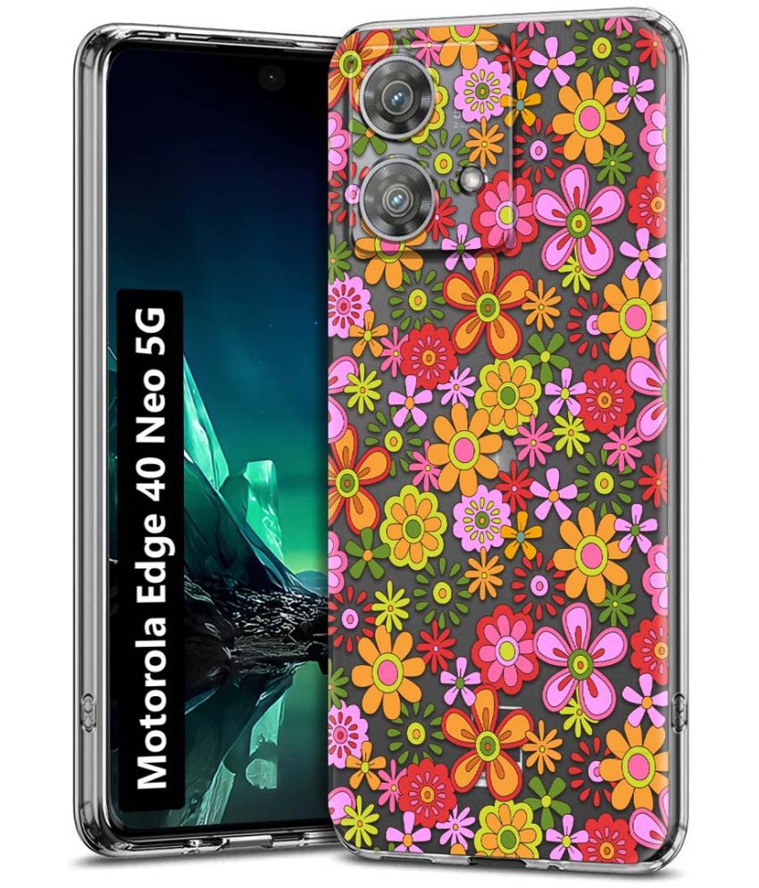     			Fashionury Multicolor Printed Back Cover Silicon Compatible For Motorola Edge 40 Neo 5G ( Pack of 1 )