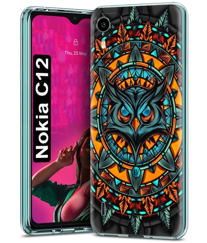     			Fashionury Multicolor Printed Back Cover Silicon Compatible For Nokia C12 ( Pack of 1 )