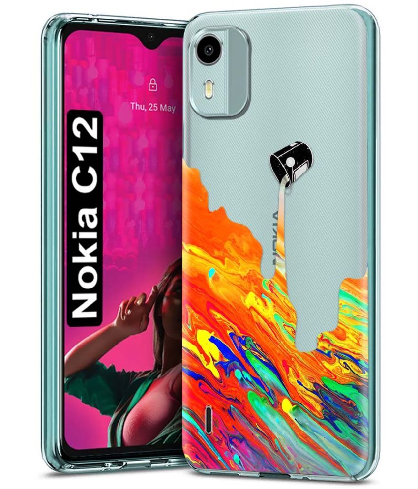     			Fashionury Multicolor Printed Back Cover Silicon Compatible For Nokia C12 ( Pack of 1 )