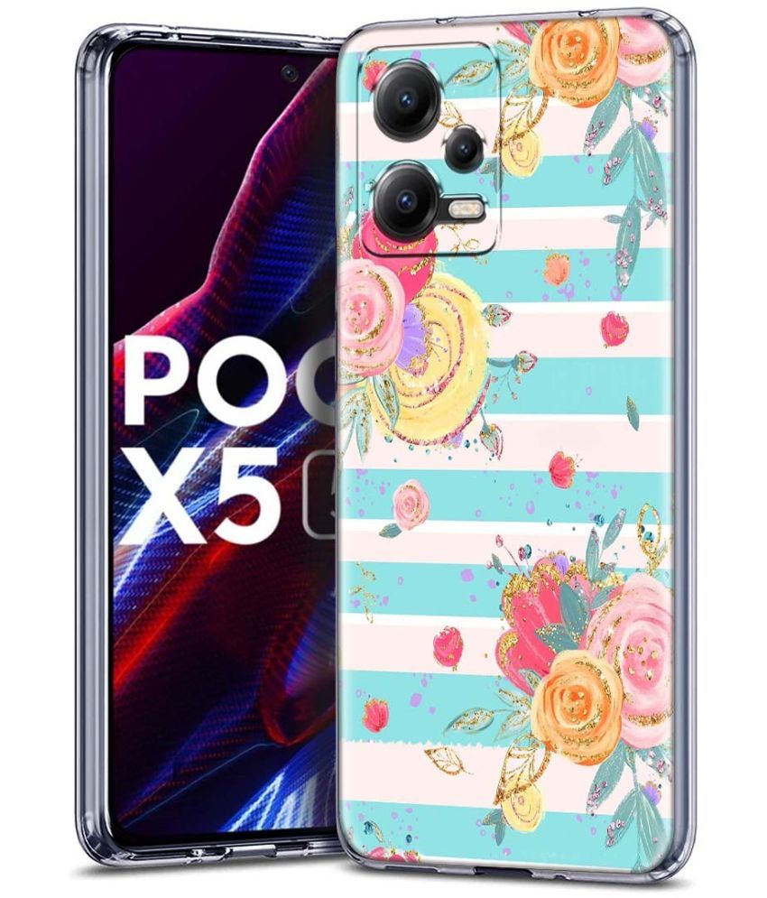     			Fashionury Multicolor Printed Back Cover Silicon Compatible For poco x5 5g ( Pack of 1 )