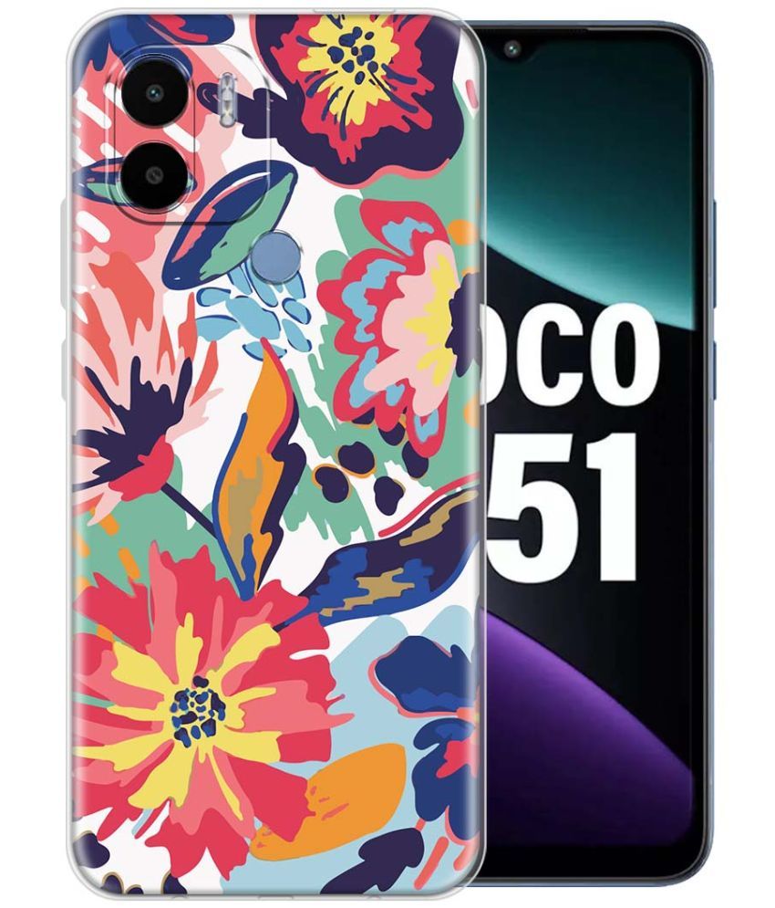     			Fashionury Multicolor Printed Back Cover Silicon Compatible For Poco C51 ( Pack of 1 )