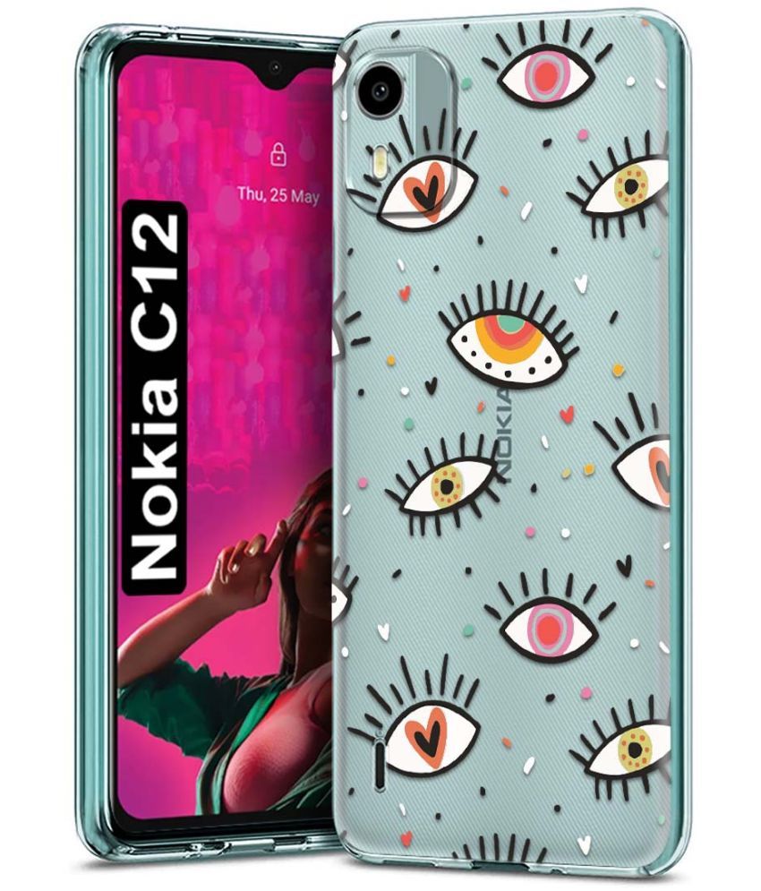     			Fashionury Multicolor Printed Back Cover Silicon Compatible For Nokia C12 ( Pack of 1 )