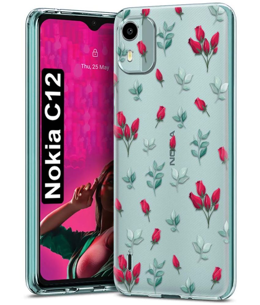     			Fashionury Multicolor Printed Back Cover Silicon Compatible For Nokia C12 ( Pack of 1 )