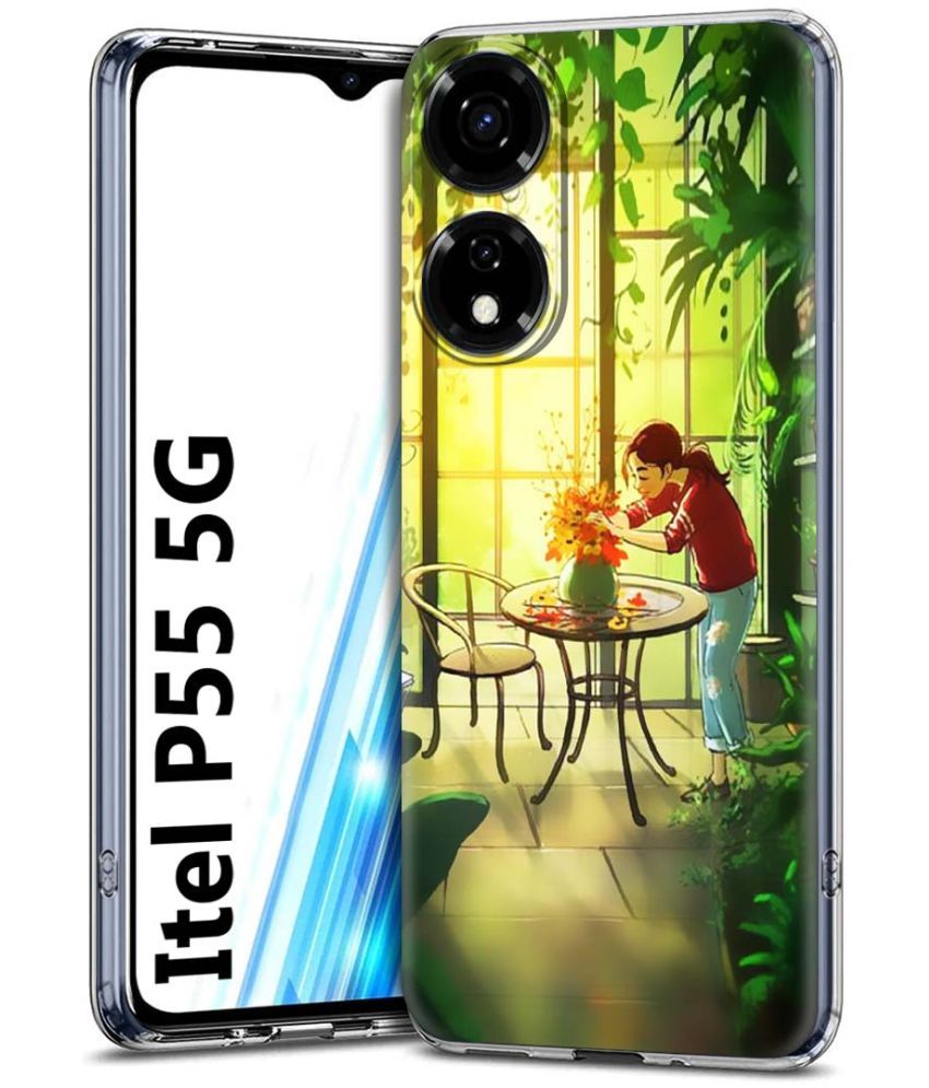     			Fashionury Multicolor Printed Back Cover Silicon Compatible For Itel P55 5G ( Pack of 1 )