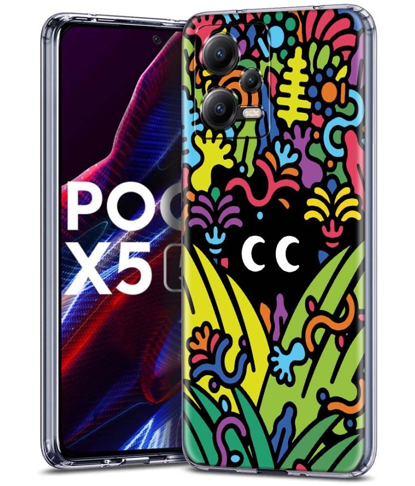     			Fashionury Multicolor Printed Back Cover Silicon Compatible For poco x5 5g ( Pack of 1 )