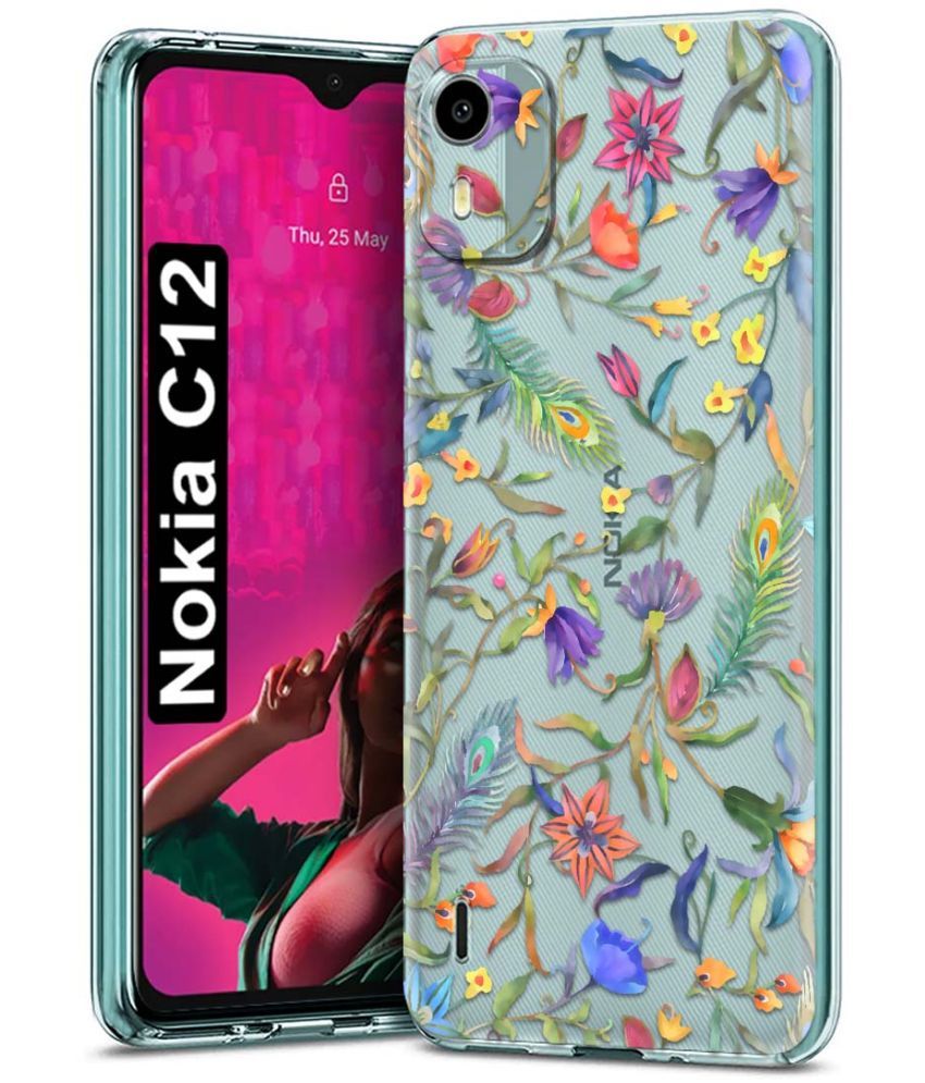     			Fashionury Multicolor Printed Back Cover Silicon Compatible For Nokia C12 ( Pack of 1 )