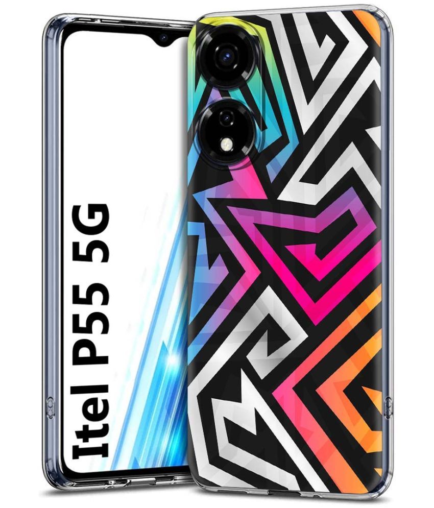     			Fashionury Multicolor Printed Back Cover Silicon Compatible For Itel P55 5G ( Pack of 1 )