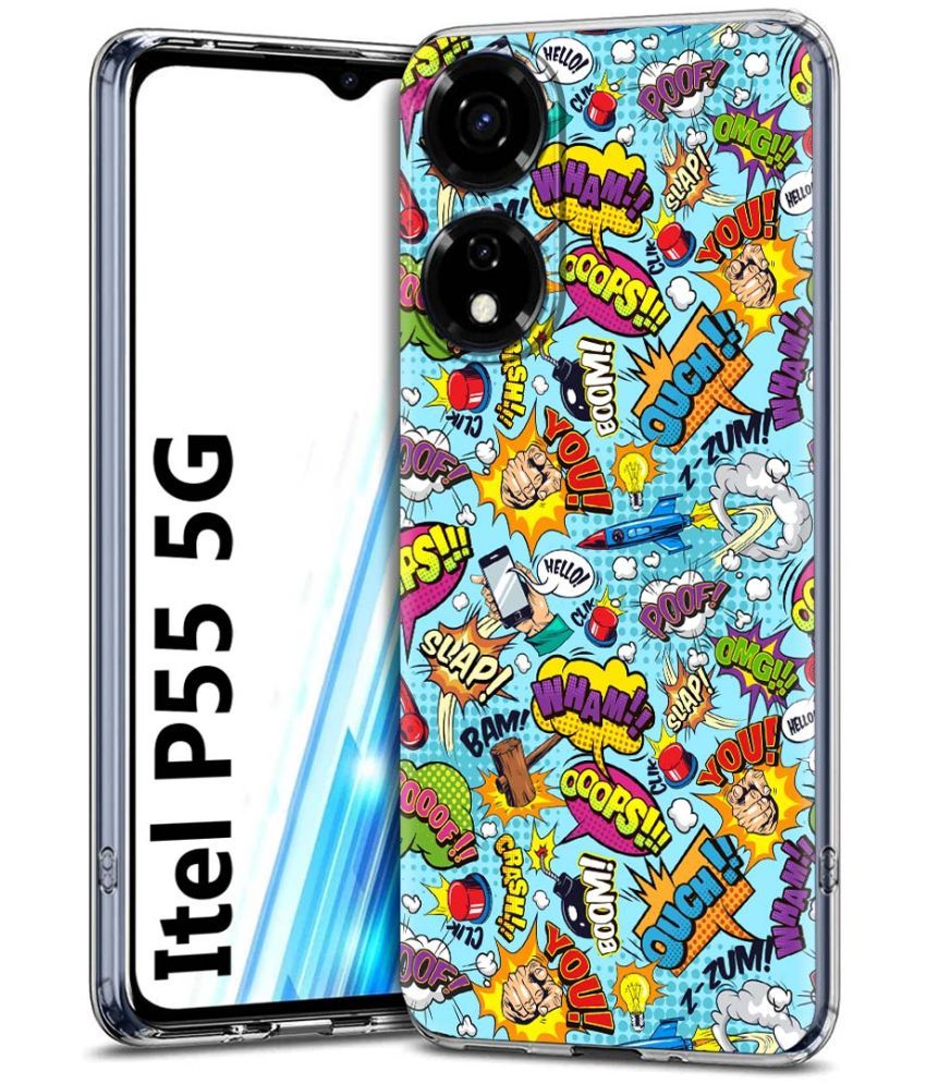     			Fashionury Multicolor Printed Back Cover Silicon Compatible For Itel P55 5G ( Pack of 1 )