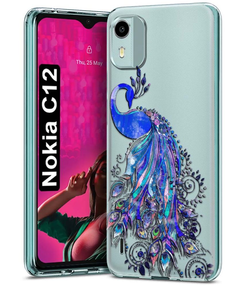     			Fashionury Multicolor Printed Back Cover Silicon Compatible For Nokia C12 ( Pack of 1 )