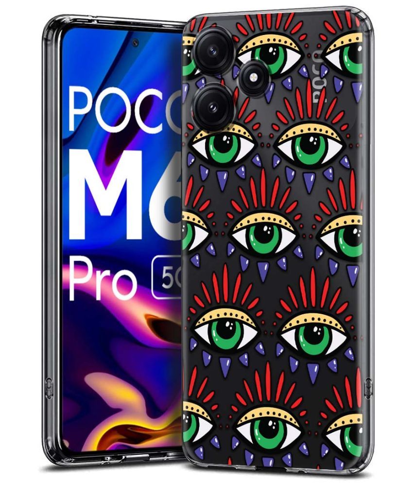     			Fashionury Multicolor Printed Back Cover Silicon Compatible For Poco M6 Pro ( Pack of 1 )