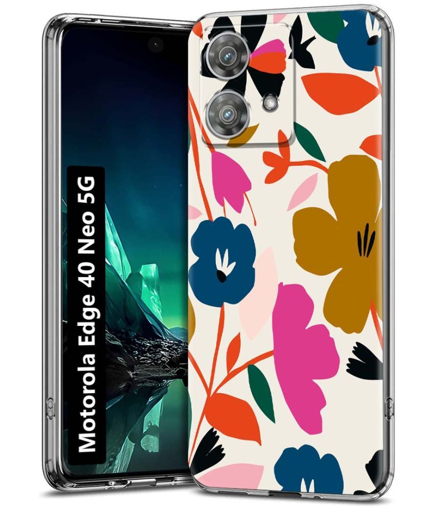     			Fashionury Multicolor Printed Back Cover Silicon Compatible For Motorola Edge 40 Neo 5G ( Pack of 1 )