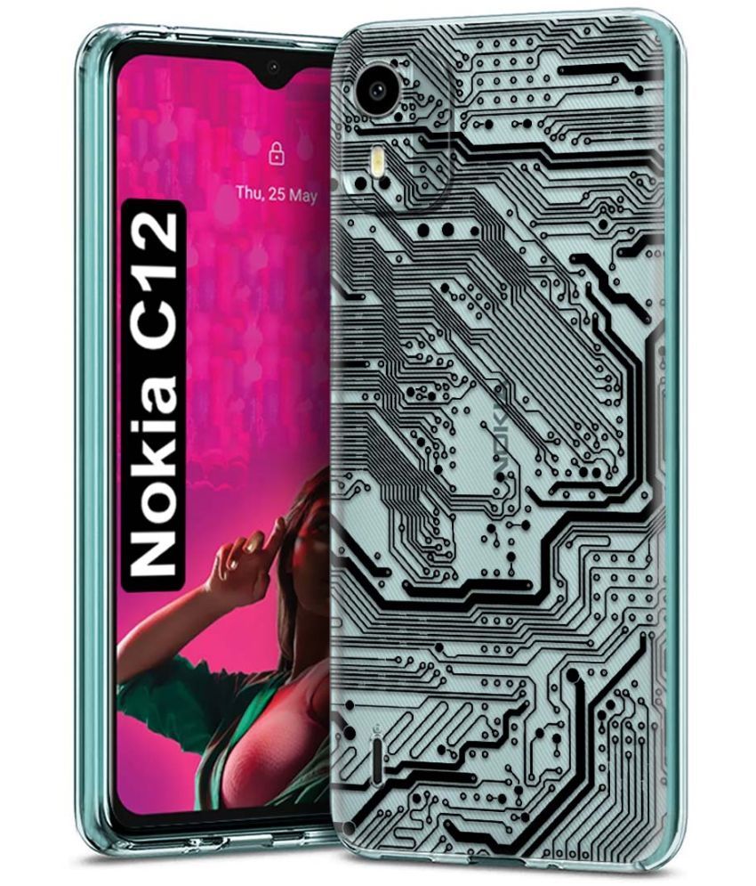     			Fashionury Multicolor Printed Back Cover Silicon Compatible For Nokia C12 ( Pack of 1 )