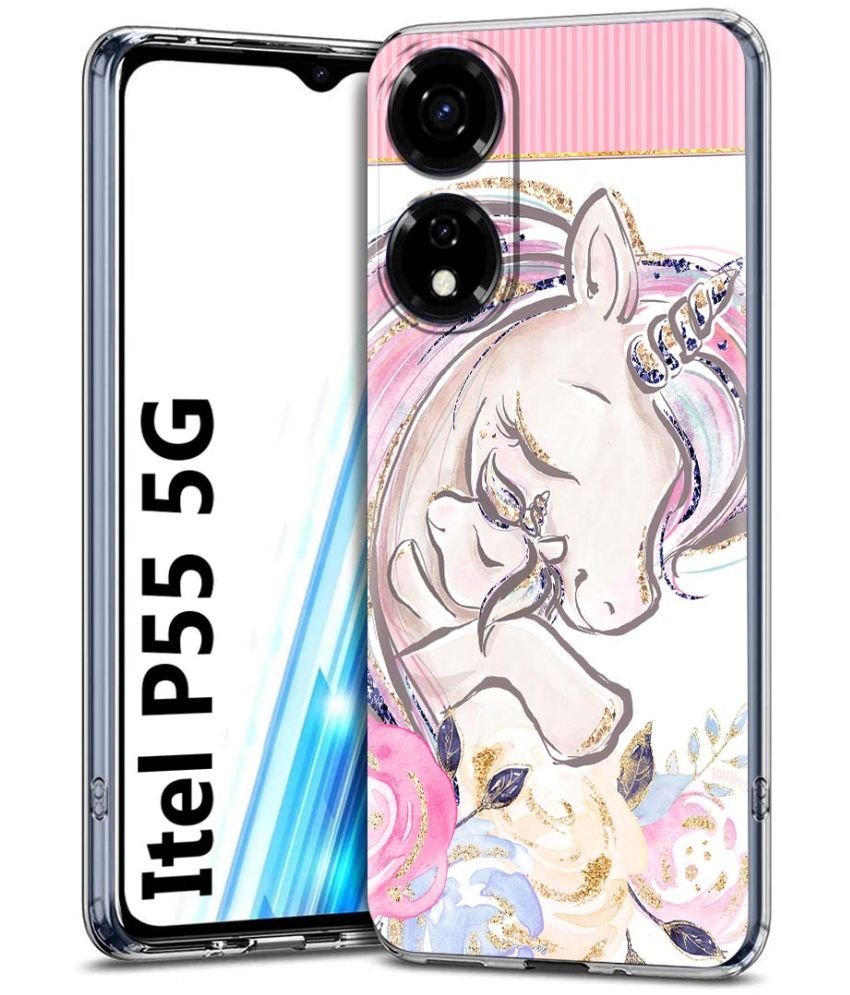     			Fashionury Multicolor Printed Back Cover Silicon Compatible For Itel P55 5G ( Pack of 1 )