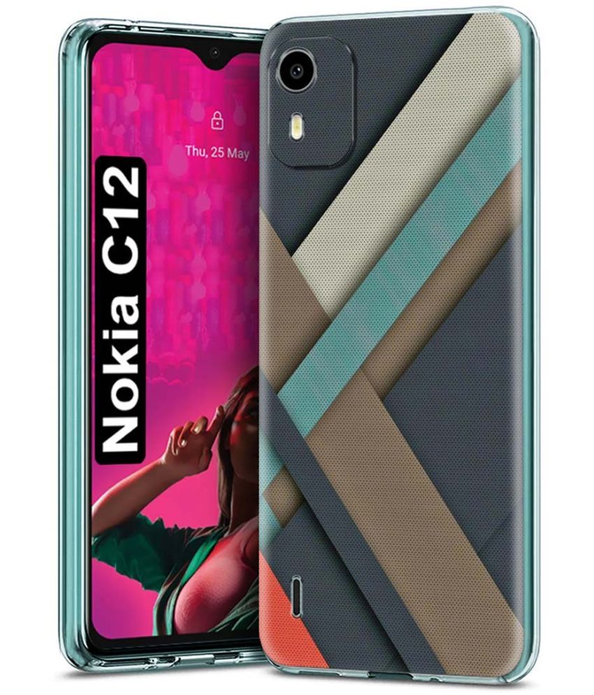     			Fashionury Multicolor Printed Back Cover Silicon Compatible For Nokia C12 ( Pack of 1 )