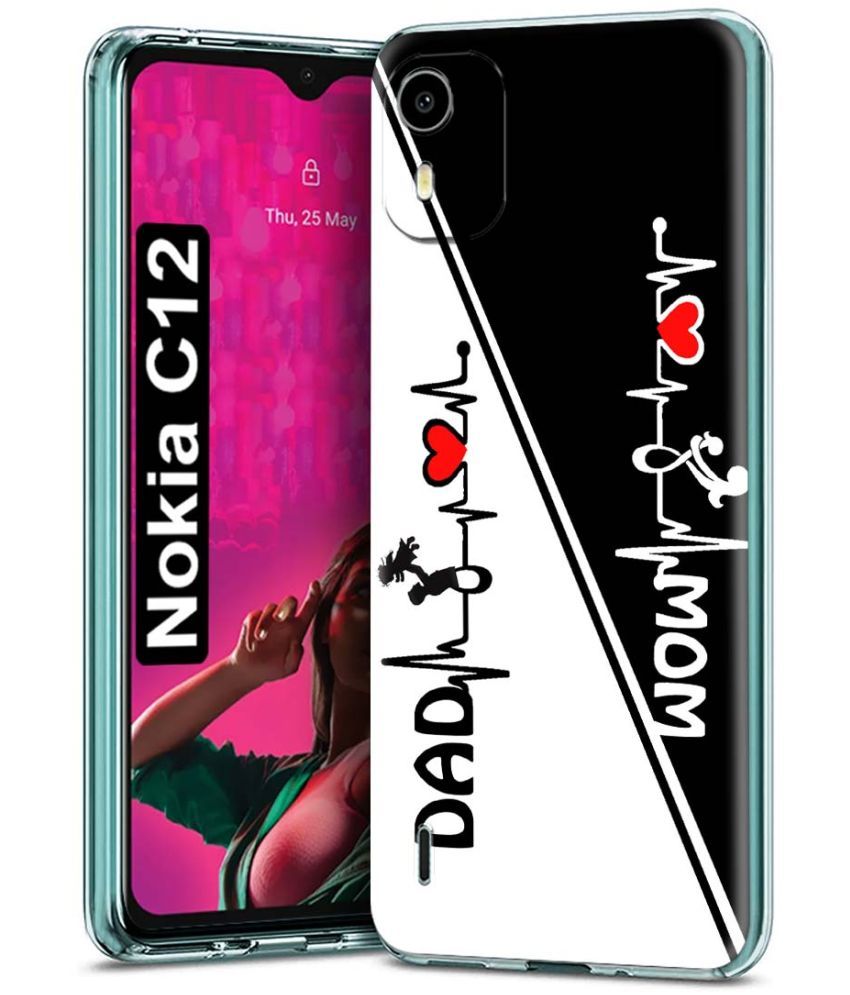     			Fashionury Multicolor Printed Back Cover Silicon Compatible For Nokia C12 ( Pack of 1 )