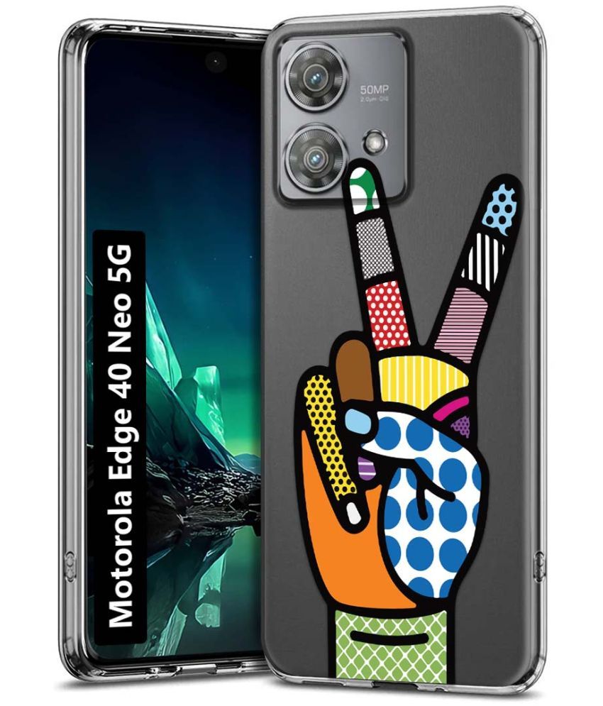     			Fashionury Multicolor Printed Back Cover Silicon Compatible For Motorola Edge 40 Neo 5G ( Pack of 1 )