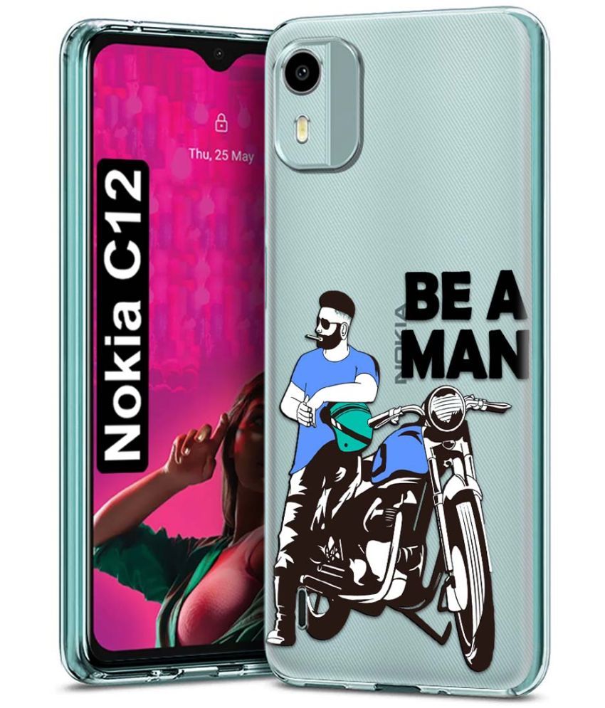     			Fashionury Multicolor Printed Back Cover Silicon Compatible For Nokia C12 ( Pack of 1 )