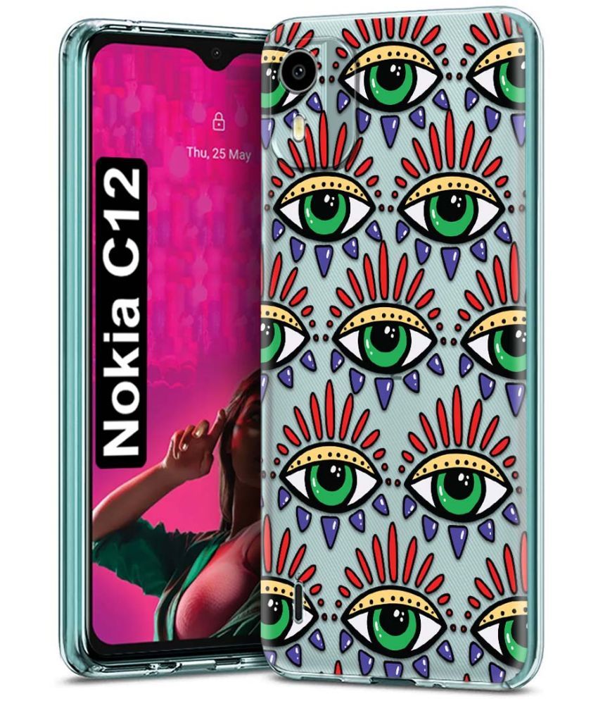     			Fashionury Multicolor Printed Back Cover Silicon Compatible For Nokia C12 ( Pack of 1 )