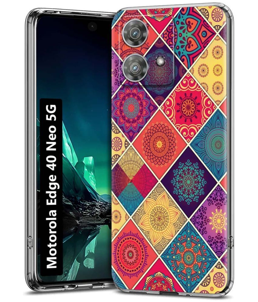     			Fashionury Multicolor Printed Back Cover Silicon Compatible For Motorola Edge 40 Neo 5G ( Pack of 1 )