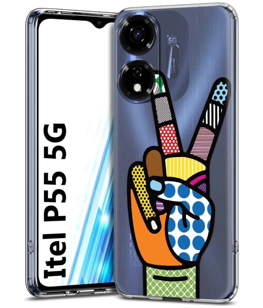     			Fashionury Multicolor Printed Back Cover Silicon Compatible For Itel P55 5G ( Pack of 1 )