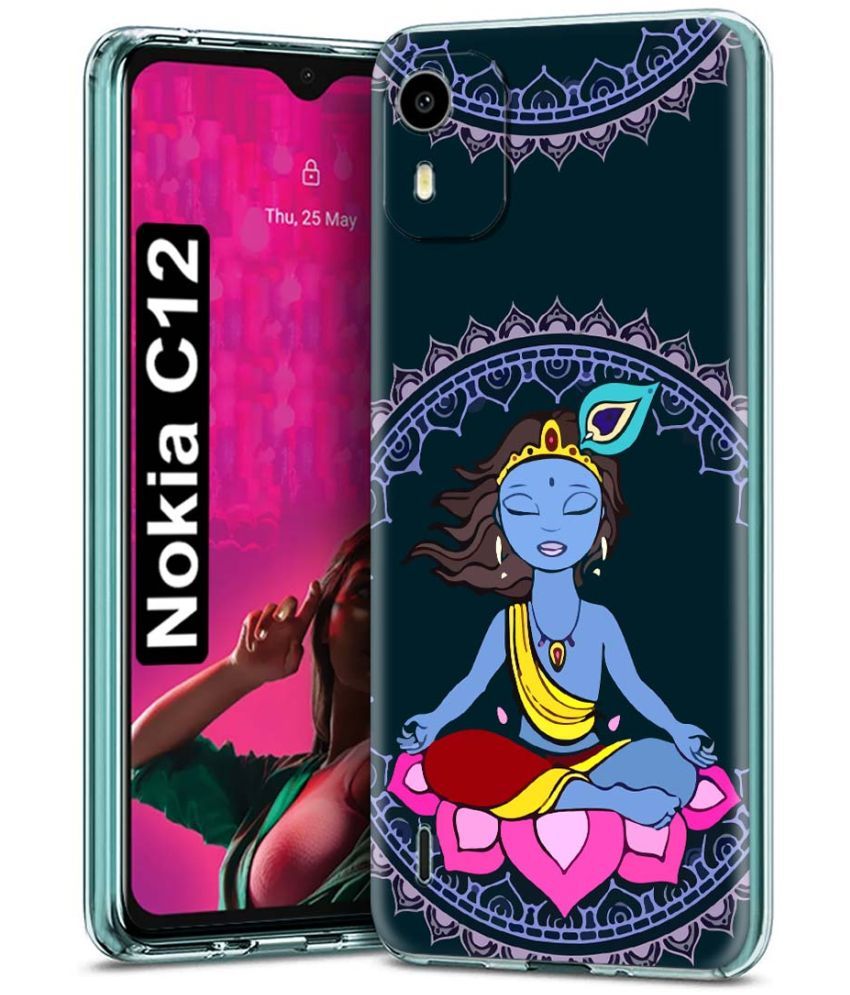     			Fashionury Multicolor Printed Back Cover Silicon Compatible For Nokia C12 ( Pack of 1 )