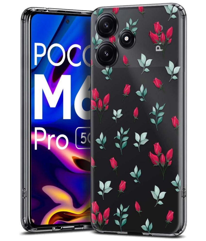     			Fashionury Multicolor Printed Back Cover Silicon Compatible For Poco M6 Pro ( Pack of 1 )