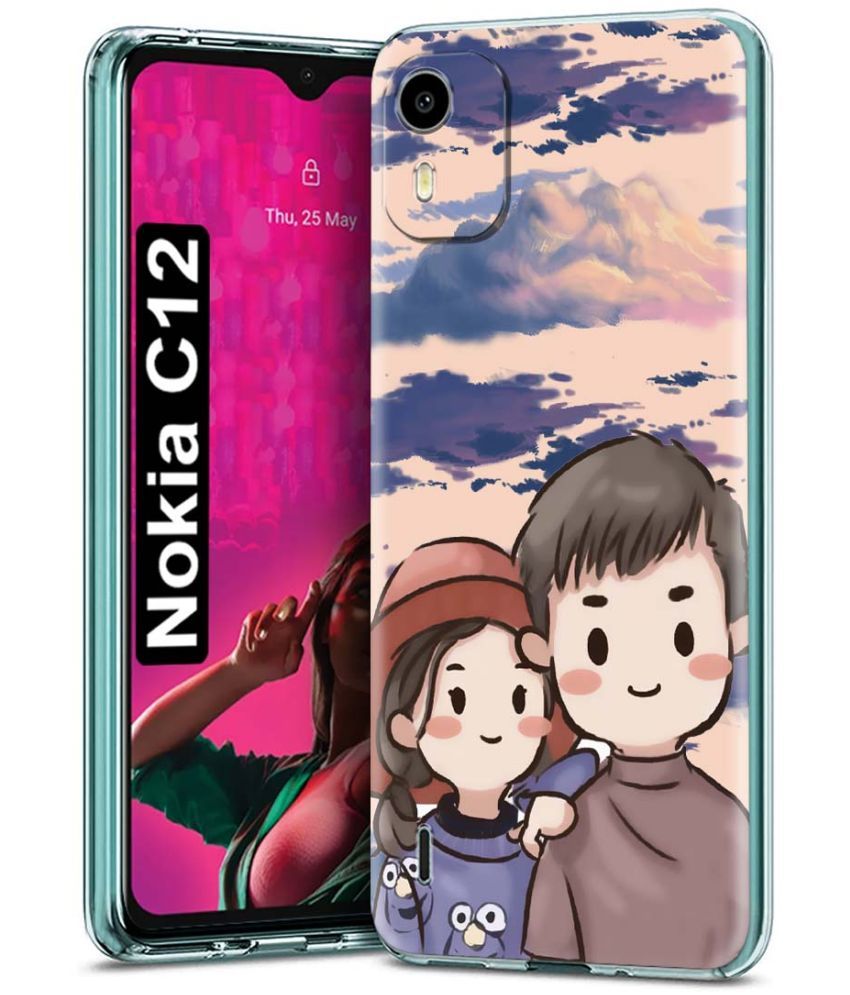     			Fashionury Multicolor Printed Back Cover Silicon Compatible For Nokia C12 ( Pack of 1 )