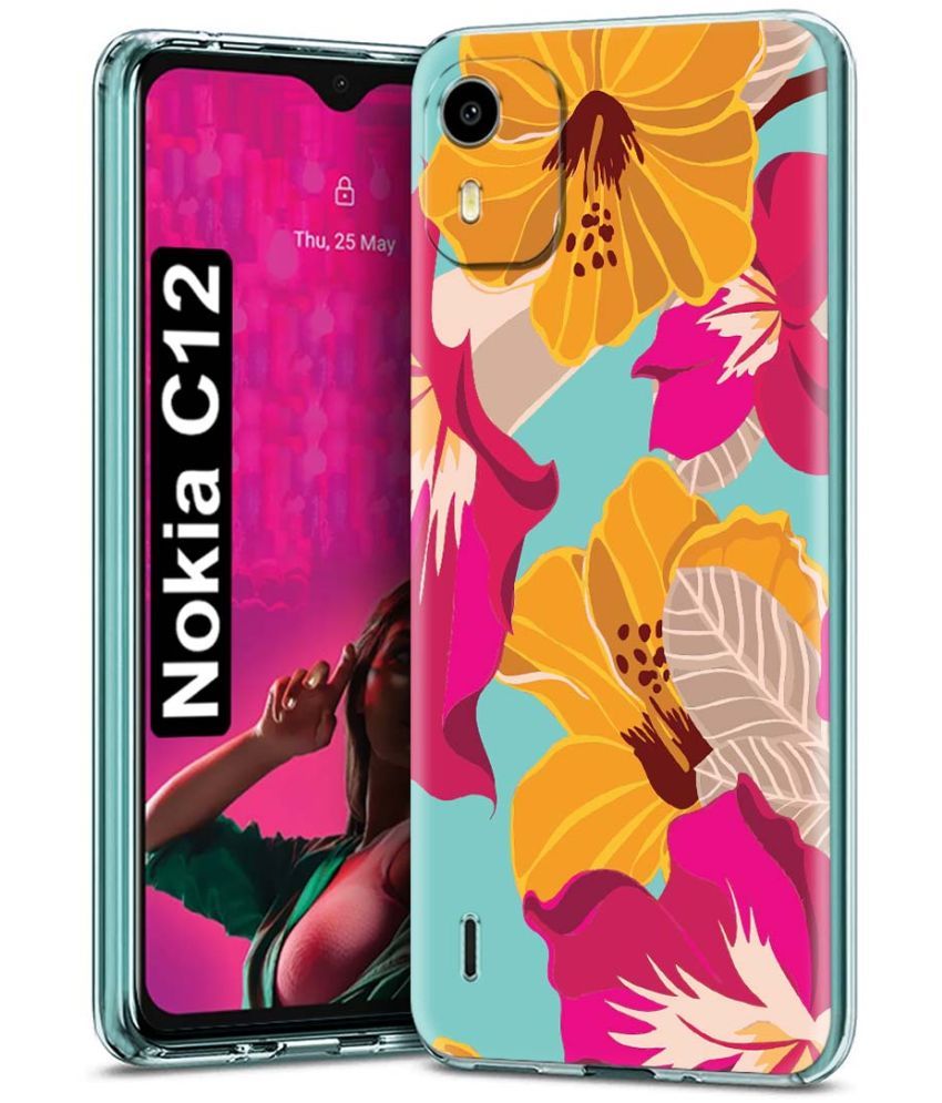     			Fashionury Multicolor Printed Back Cover Silicon Compatible For Nokia C12 ( Pack of 1 )