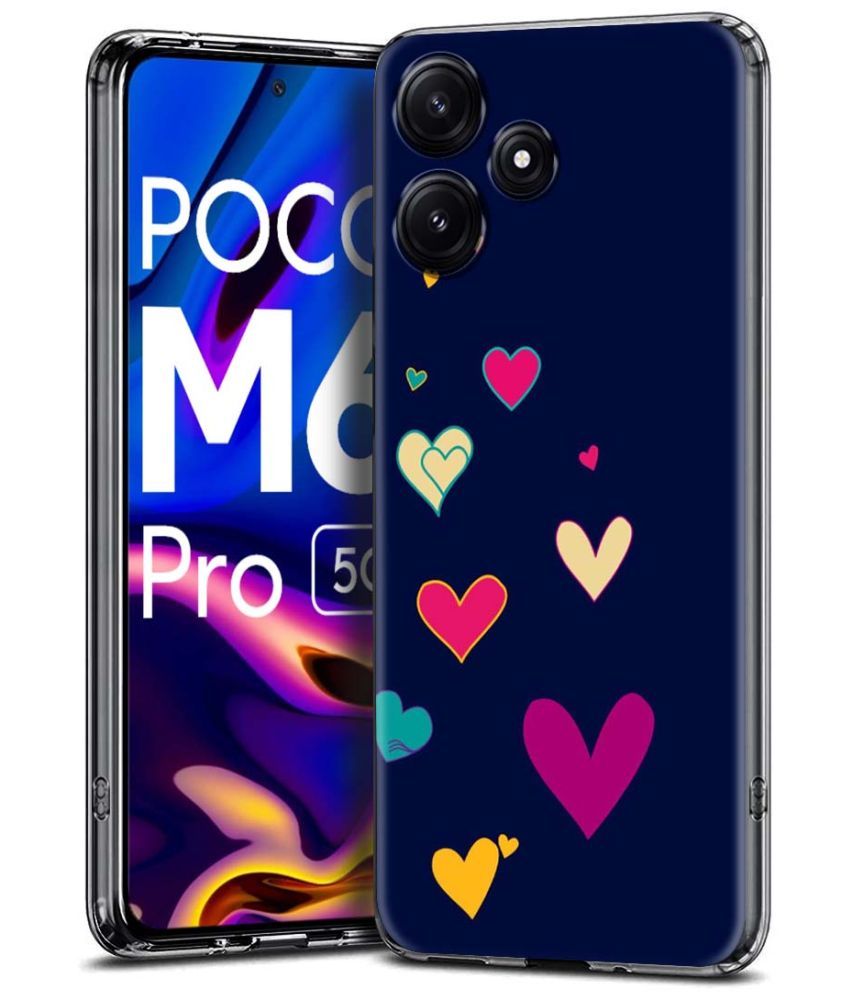     			Fashionury Multicolor Printed Back Cover Silicon Compatible For Poco M6 Pro ( Pack of 1 )