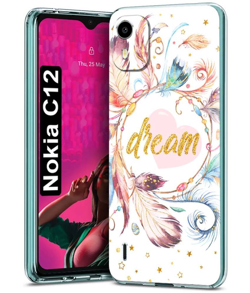     			Fashionury Multicolor Printed Back Cover Silicon Compatible For Nokia C12 ( Pack of 1 )