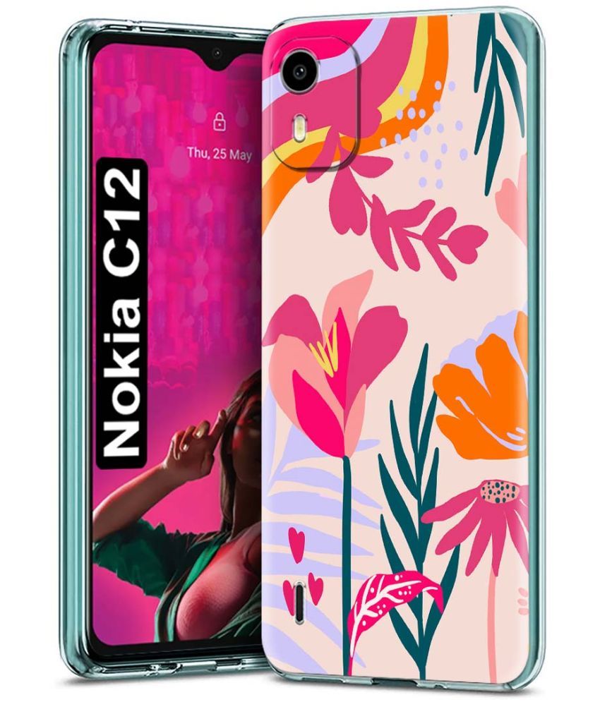     			Fashionury Multicolor Printed Back Cover Silicon Compatible For Nokia C12 ( Pack of 1 )