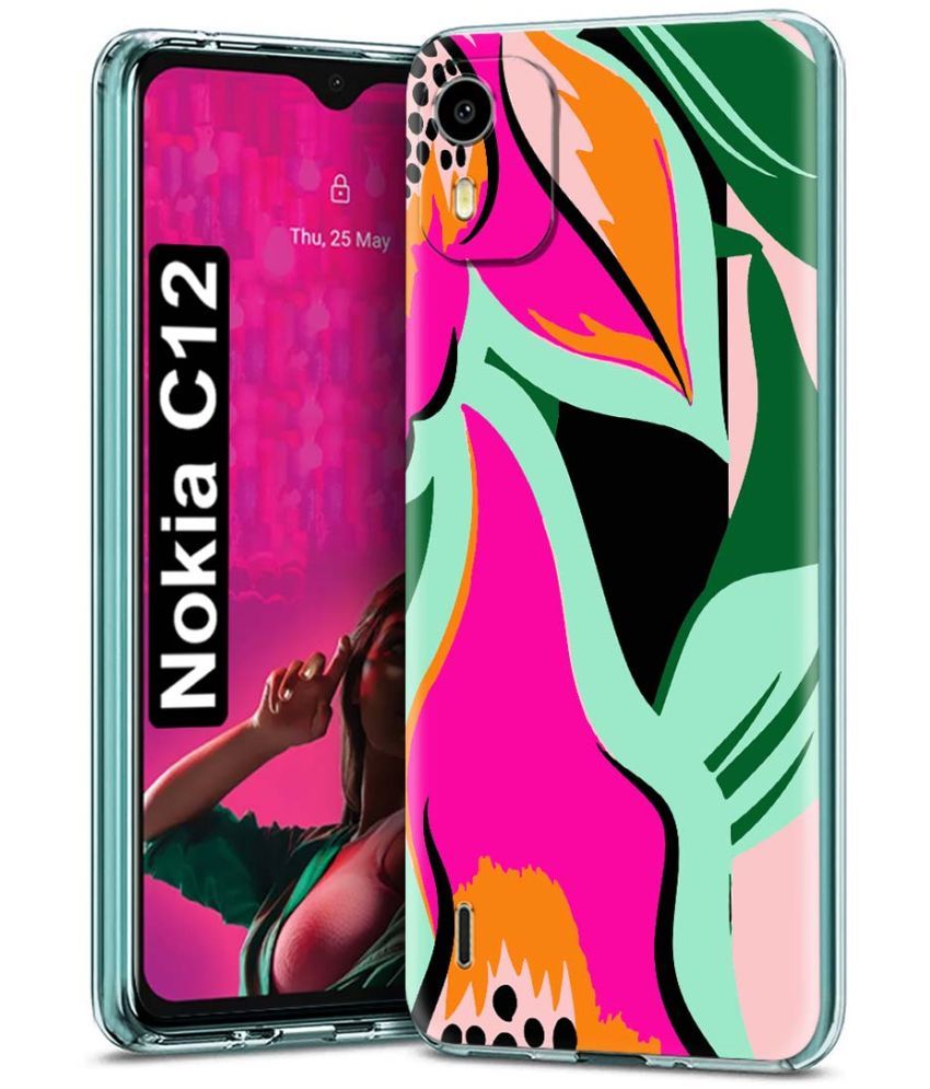     			Fashionury Multicolor Printed Back Cover Silicon Compatible For Nokia C12 ( Pack of 1 )