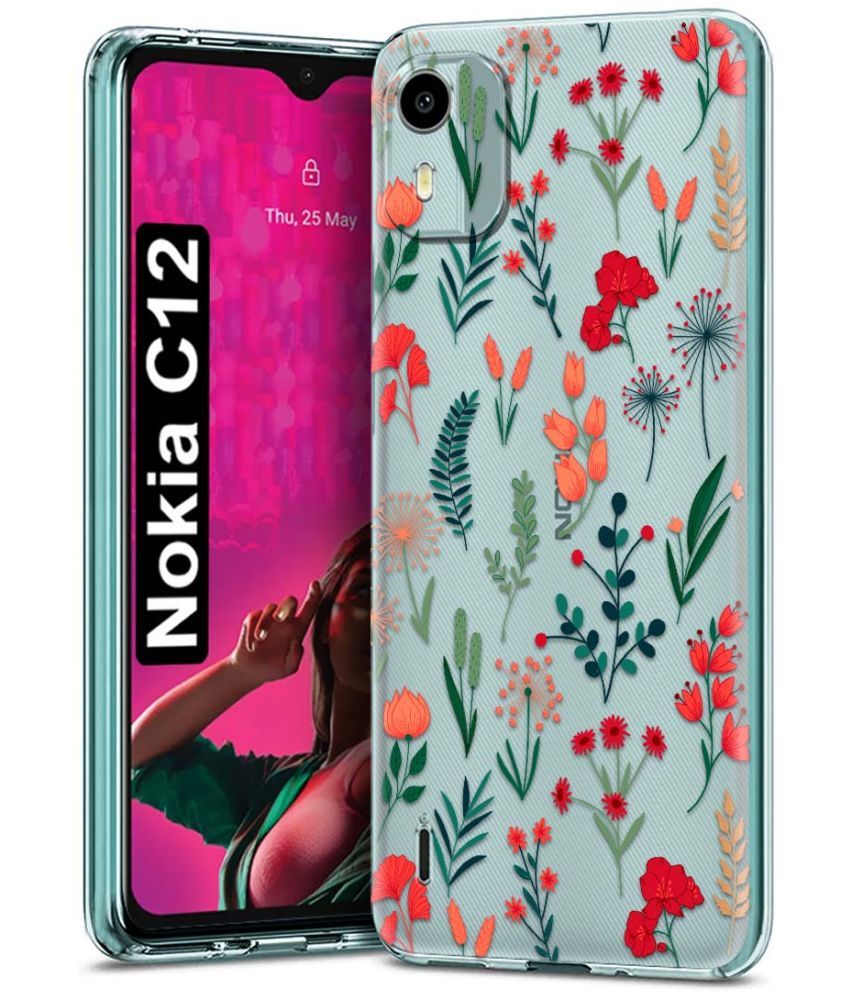     			Fashionury Multicolor Printed Back Cover Silicon Compatible For Nokia C12 ( Pack of 1 )