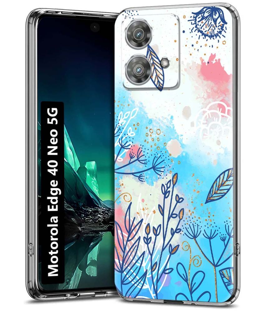     			Fashionury Multicolor Printed Back Cover Silicon Compatible For Motorola Edge 40 Neo 5G ( Pack of 1 )