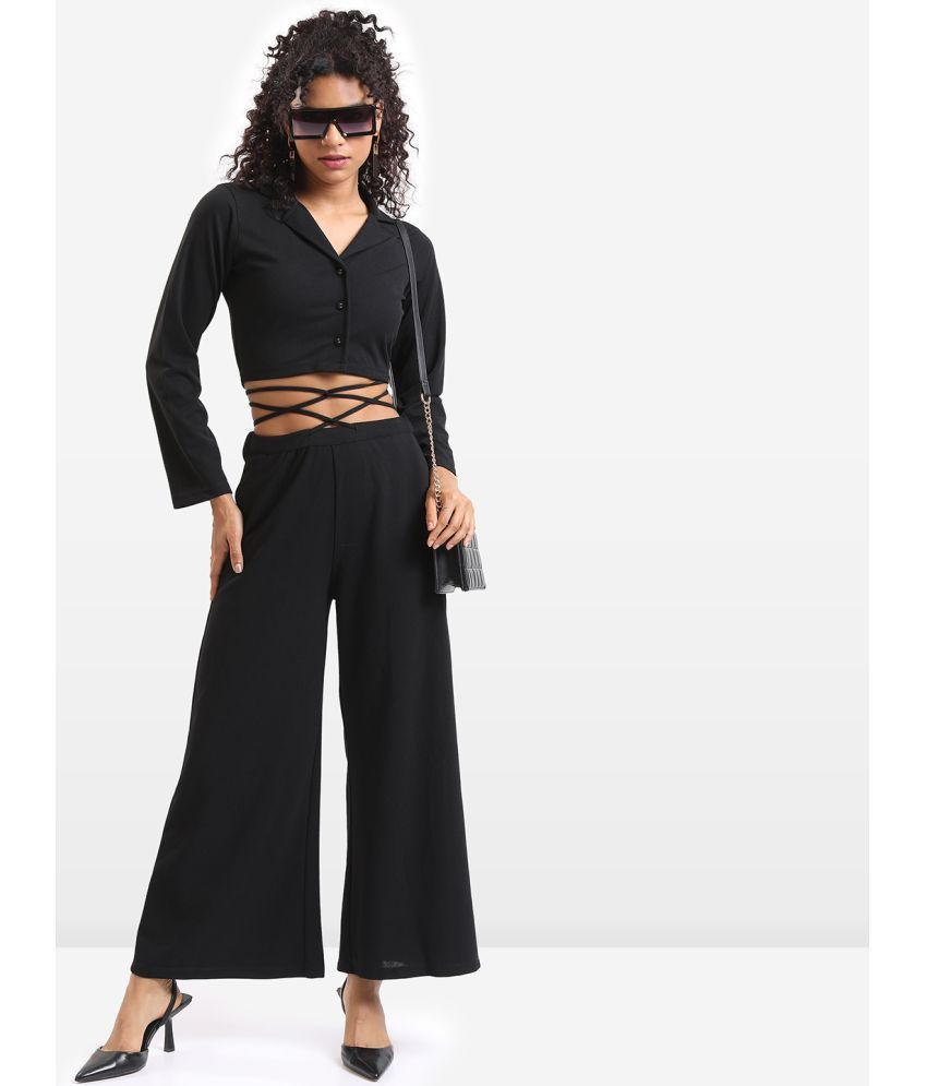     			Ketch Black Solid Pant Top Set