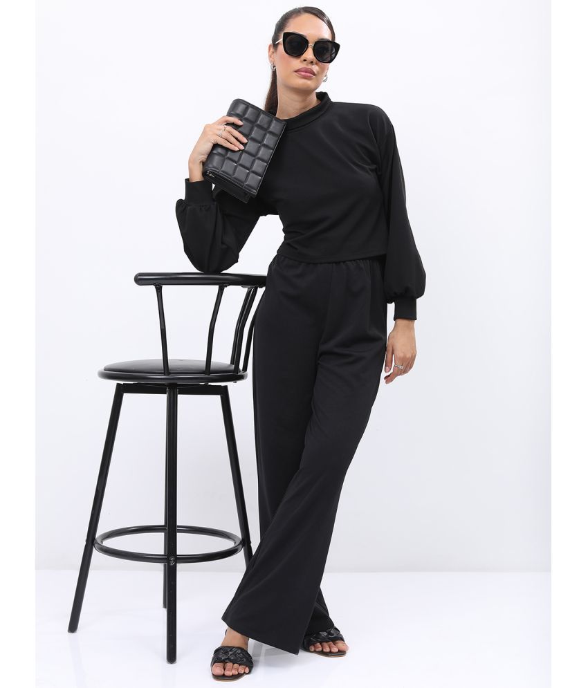     			Ketch Black Solid Pant Top Set