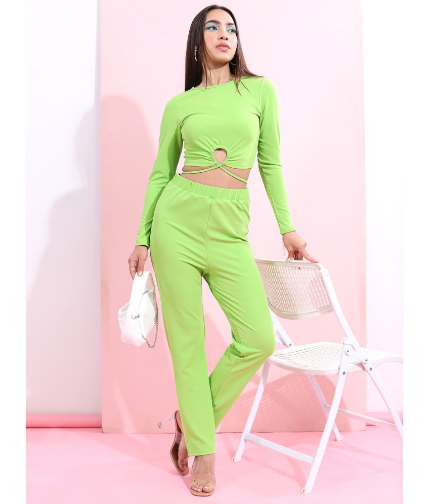     			Ketch Lime Green Solid Pant Top Set