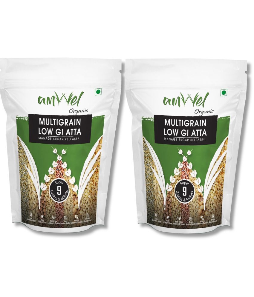     			Amwel Multigrain Low GI Atta | 9 Super Grains & Millets | Diabetic Friendly 1.8 kg Pack of 2